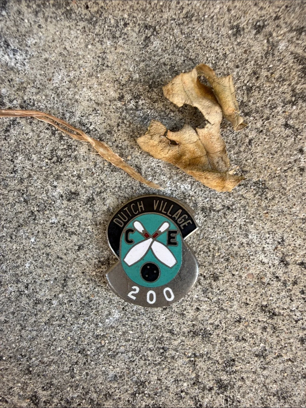 Dutch Village Bowling 200 Enamel Pin - Teal and Black